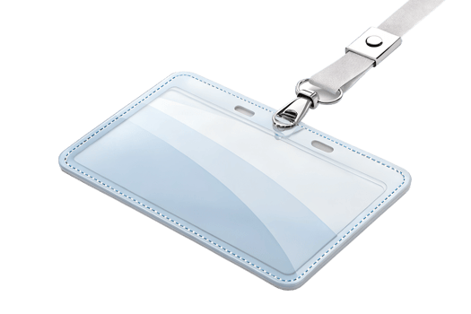 Clear ID badge holder with strap png