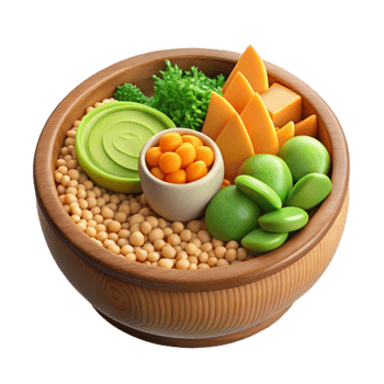 serene abstract Soybeans, Edamame, and Veggie Bowl A Healthy and Colorful Meal exclusive png