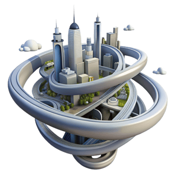 extraordinary minimalist Urban Infrastructure Elevated Roads Cityscape high resolution png