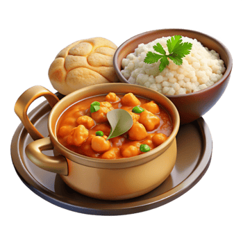 serene classic Chickpea Curry with Rice and Bread A Hearty Meal original png