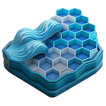 serene traditional Abstract Hexagon Wave Pattern, 3D Render detailed png