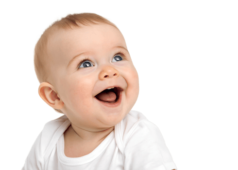 Joyful baby on white background png