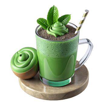 magnificent traditional Refreshing Matcha Mint Chill Iced Matcha Latte with Whipped Cream high resolution png