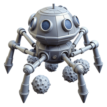 Futuristic Spider Robot Planetary Exploration Vehicle png