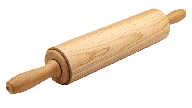 Classic wooden rolling pin for baking activities png