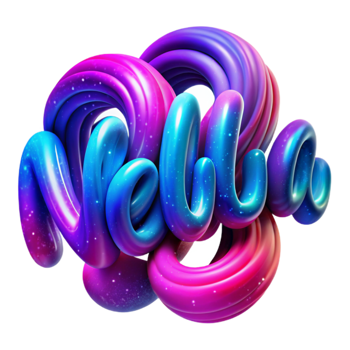 vibrant minimalist Cosmic Swirls 3D Galaxy Text Effect authentic png