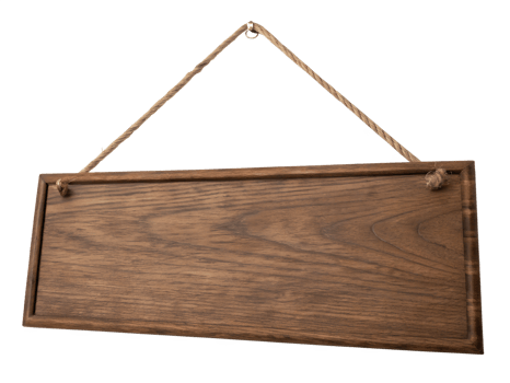Rustic wooden sign with rope for hanging png