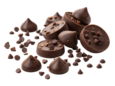 Tasty mix of chocolate candies and chips png