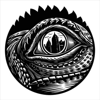 Closeup Reptile Ey vector