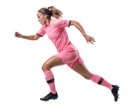 Female soccer player sprinting on the field png