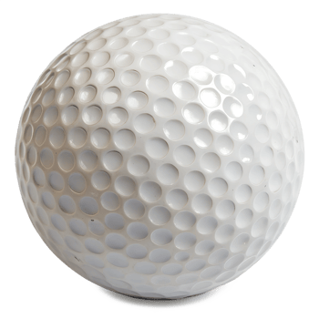 Golf ball resting on a smooth surface in close up png