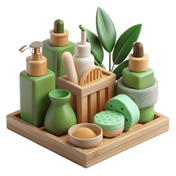vibrant classic Spa Day Essentials Organic Bath Products Bamboo Tray exclusive png