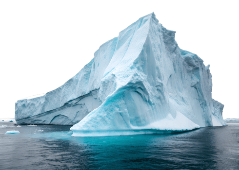 Massive iceberg floats in calm arctic waters png