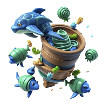 beautiful abstract Oceans Bounty Aquatic Creatures Underwater Delights exclusive png