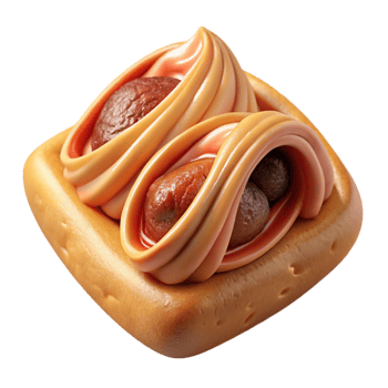 stunning artistic Creamy Swirl Pastry with Sweet Fruit Filling 4K png