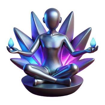 serene rustic Serene Figure in Lotus Pose with Glowing Petals genuine png