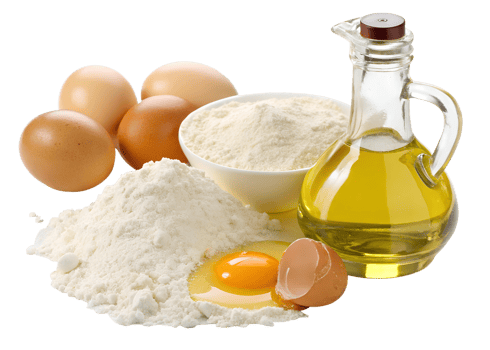 Baking ingredients for cakes pastries png
