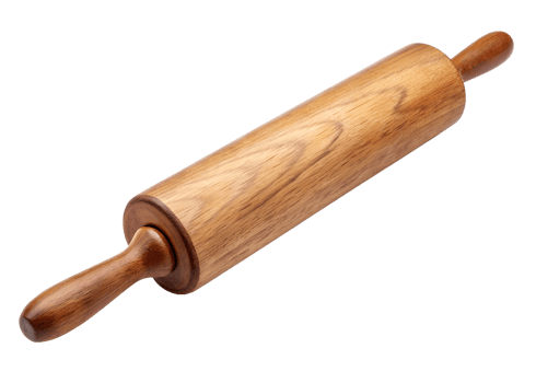 Rolling pin made of wood used for baking dough png
