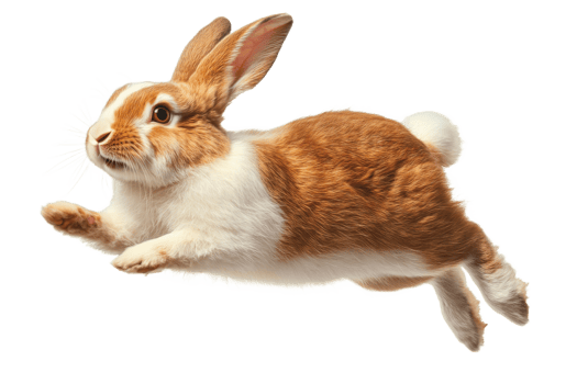 Rabbit enjoying a joyful leap in the air png