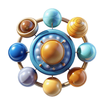 Orbits of Celestial Bodies A 3D Render png