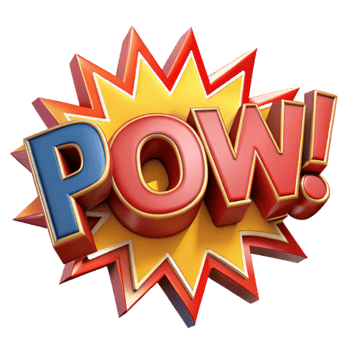 Dynamic 3D Pow Comic Book Explosion Effect png