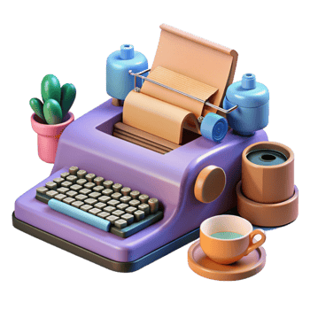 vibrant contemporary Vintage Typewriter A Creative Writing Setup genuine png