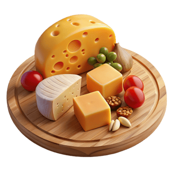 Cheese Board A Delicious Selection of Cheeses, Fruits, and Nuts png