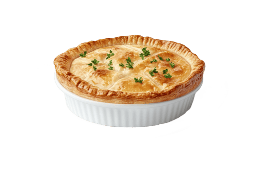Delicious chicken pot pie fresh from the oven png
