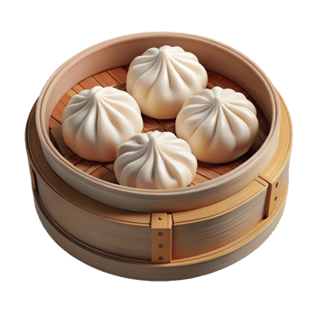 Steamed Buns in Bamboo Steamer Asian Cuisine png