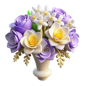stunning creative Floral Bouquet Roses, Daffodils, and Freesia original png