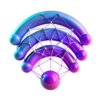 Abstract Network Connection 3D Render of Interconnected Nodes png