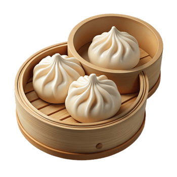 elegant traditional Steamed Buns in Bamboo Steamer A Culinary Delight 4K png