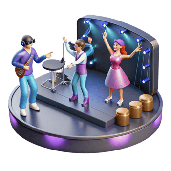 beautiful modern Virtual Concert Stage 3D Music Performance high quality png