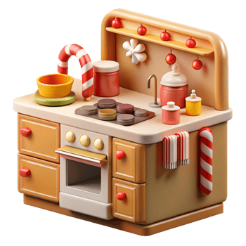 Festive Kitchen Holiday Baking Scene png
