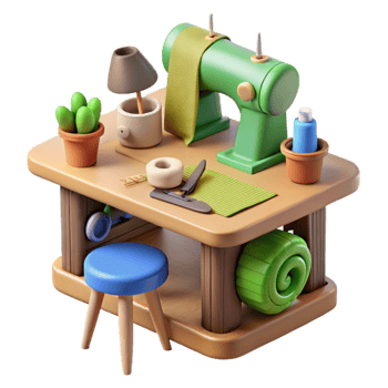 magnificent contemporary Craft Room Tabletop Sewing, Plants Supplies genuine png