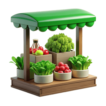 Farm Fresh Produce Stand Vegetables, Fruits Greens png