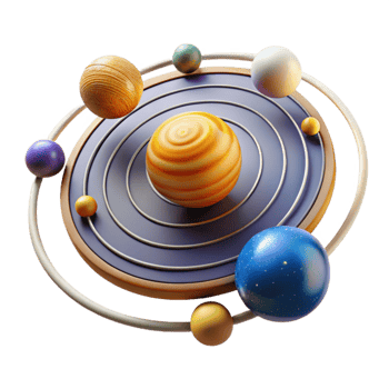 serene abstract Celestial Orbits A 3D Planetary System authentic png