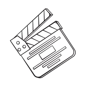 Black and White Illustration of a Movie Clapperboard Sketch vector