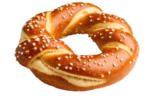 Freshly baked twisted pretzel ready to enjoy png