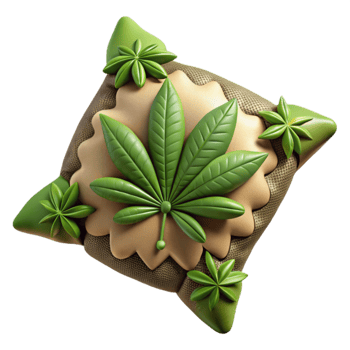impressive rustic Relaxing Cannabis Leaf Pillow Design authentic png