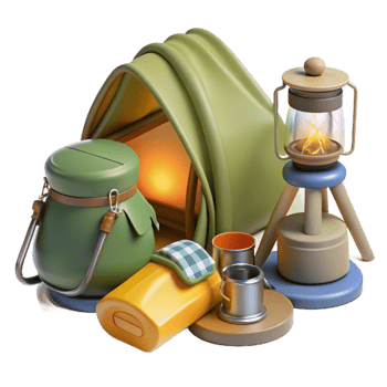 impressive classic Camping Essentials Tent, Lantern, Backpack, More genuine png