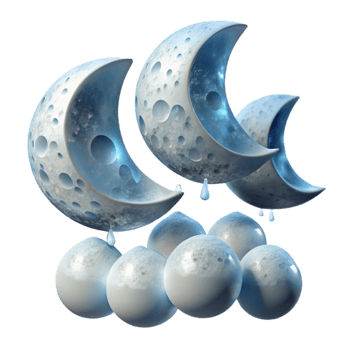 Crescent Moons and Snowballs Winter Night Icon png