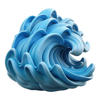 stunning abstract Abstract 3D Render of Ocean Waves detailed png