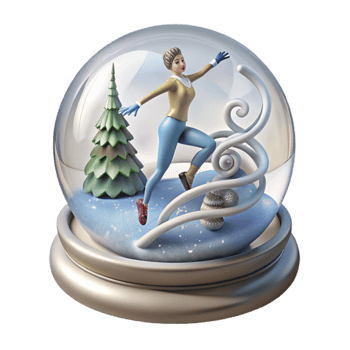 Winter Scene Snow Globe Girl Ice Skating png