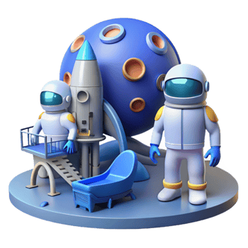 stunning vintage Astronauts, Rocket, and Moon A Space Adventure exclusive png