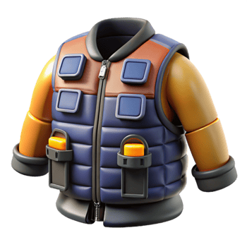3D Render of Padded Utility Vest png