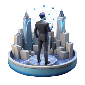 dramatic abstract Smart City Network Urban Planning Data Visualization professional png