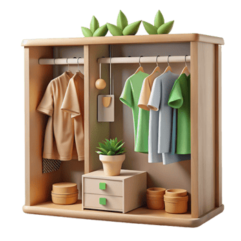 stunning modern Organized Wooden Closet with Clothing Decor high resolution png