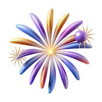 Abstract Fireworks Colorful, 3D Floral Design png