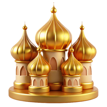 beautiful abstract Golden Domes 3D Render of Architectural Marvel exclusive png